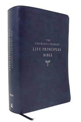 Cover image for Niv, Charles F. Stanley Life Principles Bible, 2nd Edition, Leathersoft, Blue, Thumb Indexed, Comfort Print, isbn: 9780785225607