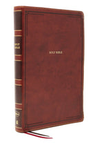 Cover image for Nkjv, Thinline Bible, Giant Print, Leathersoft, Brown, Red Letter Edition, Comfort Print, isbn: 9780785231691