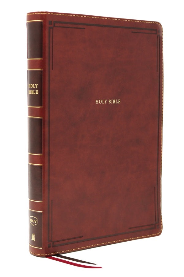 Cover image for Nkjv, Thinline Bible, Giant Print, Leathersoft, Brown, Red Letter Edition, Comfort Print, isbn: 9780785231691