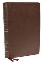 Cover image for Nkjv, Large Print Verse-By-Verse Reference Bible, MacLaren Series, Genuine Leather, Brown, Thumb Indexed, Comfort Print, isbn: 9780785242741