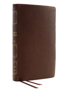 Cover image for Nkjv, Thinline Reference Bible, Genuine Leather, Brown, Red Letter, Thumb Indexed, Comfort Print, isbn: 9780785248873