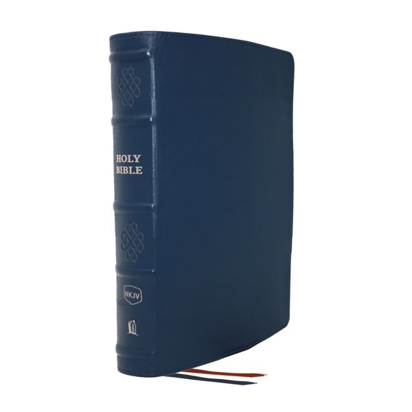 Cover image for Nkjv, Single-Column Reference Bible, Genuine Leather, Blue, Comfort Print, isbn: 9780785289074
