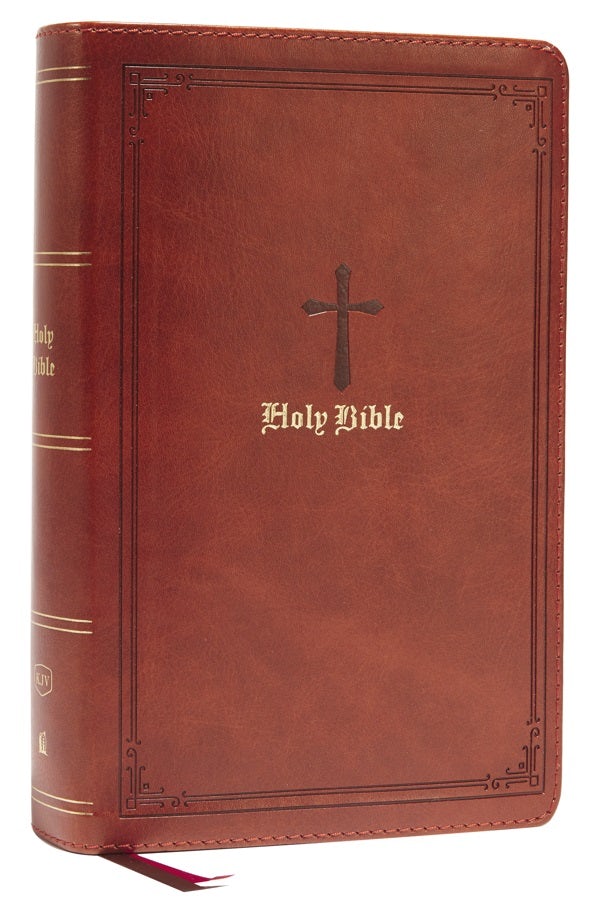 Cover image for KJV Holy Bible: Large Print Single-Column with 43,000 End-Of-Verse Cross References, Brown Leathersoft, Personal Size, Red Letter, Comfort Print: King James Version, isbn: 9780785291084