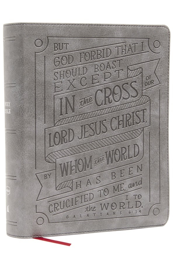 Cover image for Nkjv, Journal Reference Edition Bible, Verse Art Cover Collection, Leathersoft, Gray, Red Letter, Comfort Print, isbn: 9780785291497