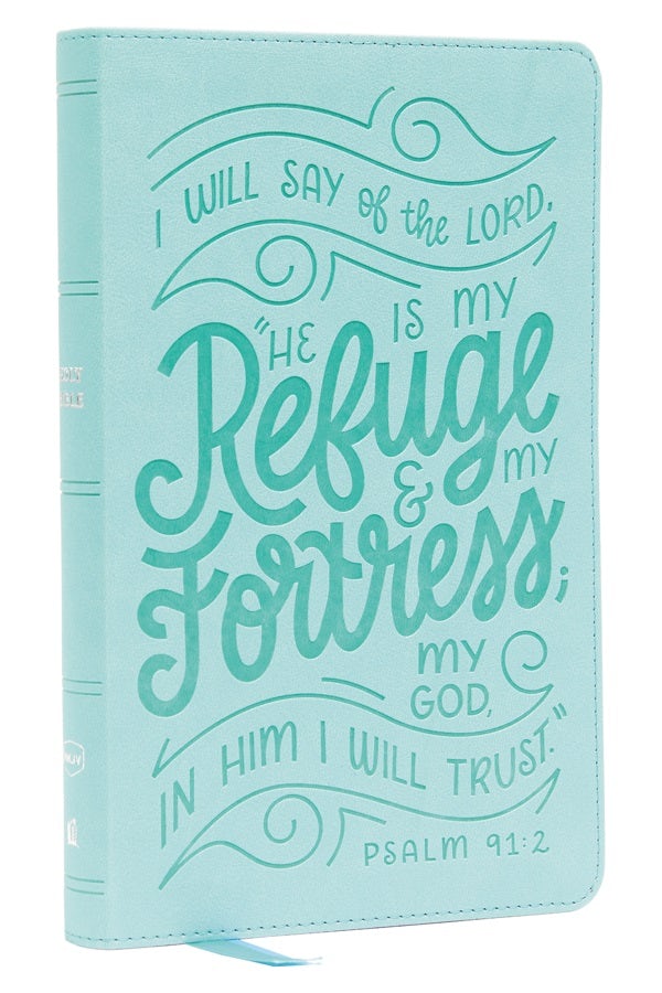 Cover image for Nkjv, Thinline Youth Edition Bible, Verse Art Cover Collection, Turquoise Leathersoft, Red Letter, Comfort Print, isbn: 9780785291503