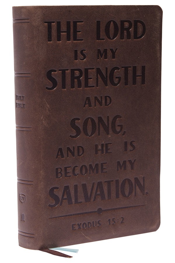 Cover image for KJV Holy Bible: Personal Size with Cross References, Brown Genuine Leather, Red Letter, Comfort Print: King James Version (Verse Art Cover Collection), isbn: 9780785292937