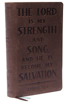 Cover image for KJV Holy Bible: Personal Size with Cross References, Brown Genuine Leather, Red Letter, Comfort Print (Thumb Indexed): King James Version (Verse Art Cover Collection), isbn: 9780785292944