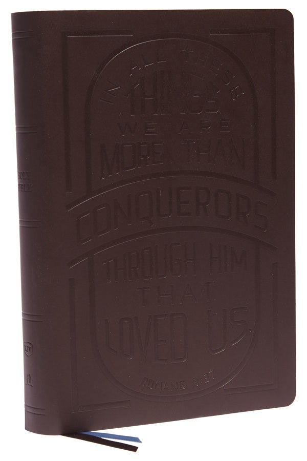Cover image for KJV Holy Bible: Large Print with 53,000 Cross References, Brown Genuine Leather, Red Letter, Comfort Print: King James Version (Verse Art Cover Collection), isbn: 9780785293255