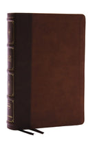Cover image for Nkjv, Large Print Thinline Reference Bible, Blue Letter, MacLaren Series, Leathersoft, Brown, Comfort Print, isbn: 9780785297796