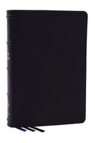 Cover image for Nkjv, Large Print Thinline Reference Bible, Blue Letter, MacLaren Series, Genuine Leather, Black, Comfort Print, isbn: 9780785297932