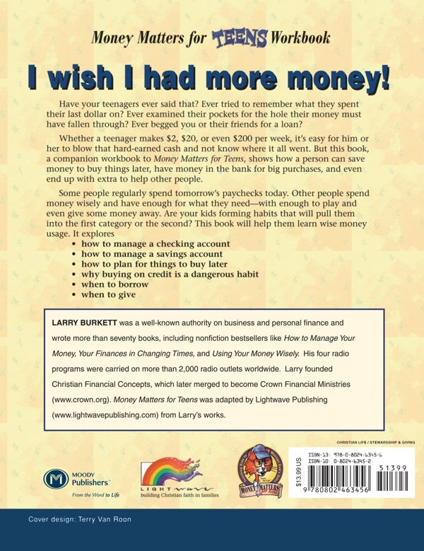 Cover image for Money Matters Workbook for Teens (Ages 11-14), isbn: 9780802463456