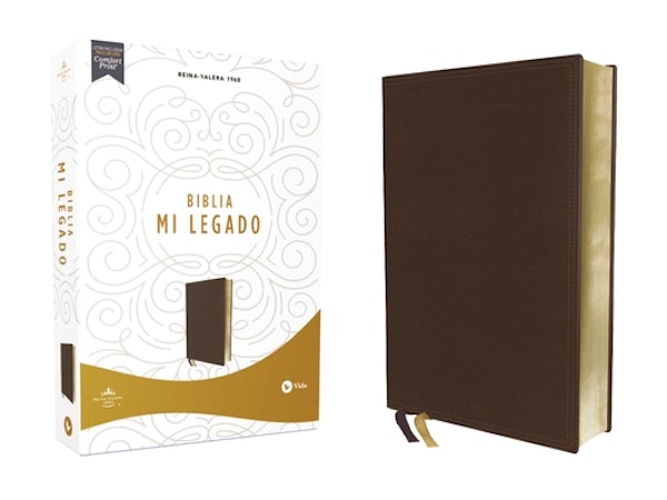 Cover image for Rvr60, Santa Biblia Mi Legado, Leathersoft, Cafï¿½, Una Columna, Interior a DOS Colores, Comfort Print, isbn: 9780829702811