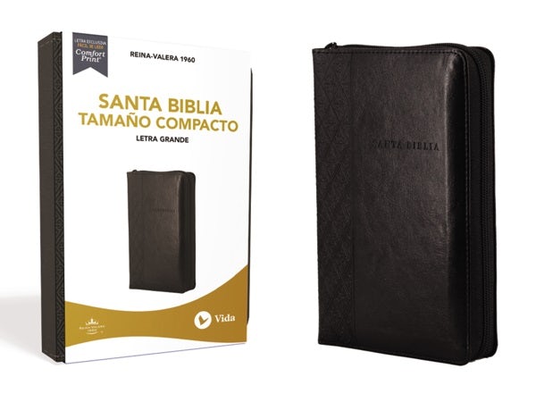 Cover image for Rvr60 Santa Biblia, Letra Grande, Tamaño Compacto, Leathersoft, Negro, Edición Letra Roja Con Cierre, isbn: 9780829770308