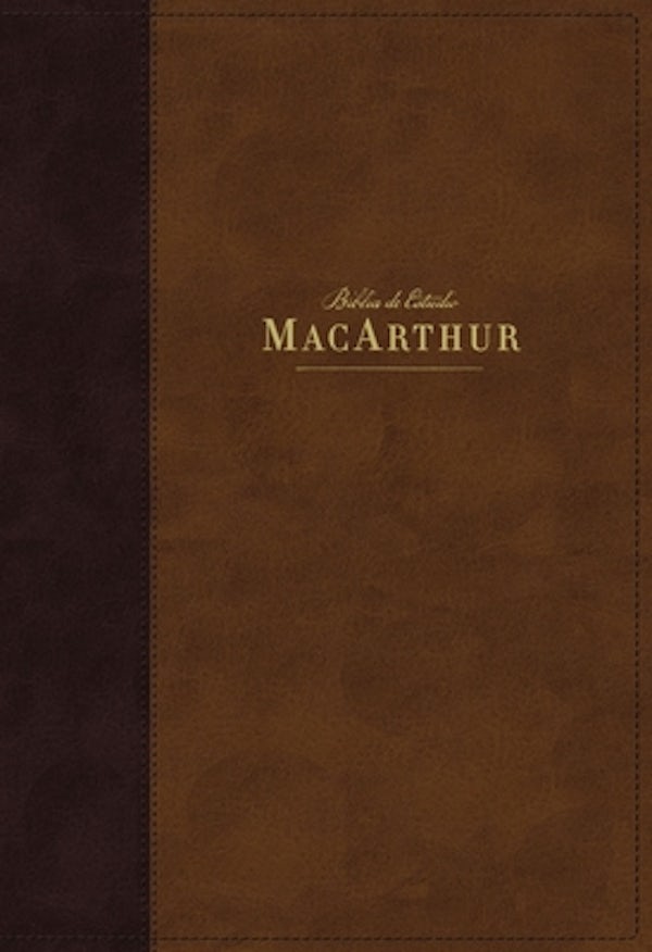 Cover image for Nbla, Biblia de Estudio Macarthur, Leathersoft, Cafï¿½, Interior a DOS Colores, Con ï¿½ndice, Comfort Print, isbn: 9780829770384
