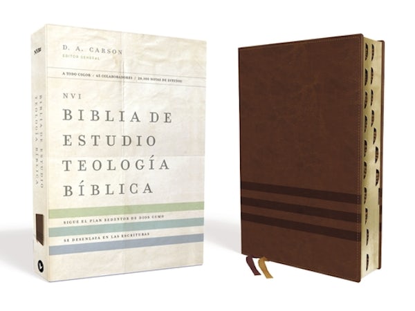 Cover image for Nvi, Biblia de Estudio Teologï¿½a Bï¿½blica, Interior a Cuatro Colores, Leathersoft, Cafï¿½, Con ï¿½ndice, isbn: 9780829770520