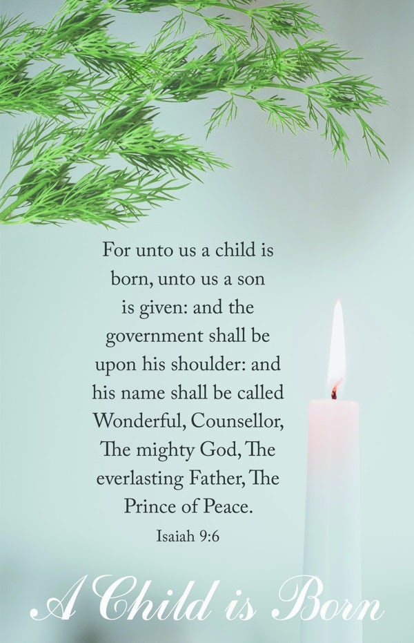 Cover image for Advent Bulletin: A Child Is Born (Package of 100), isbn: 9781087781969