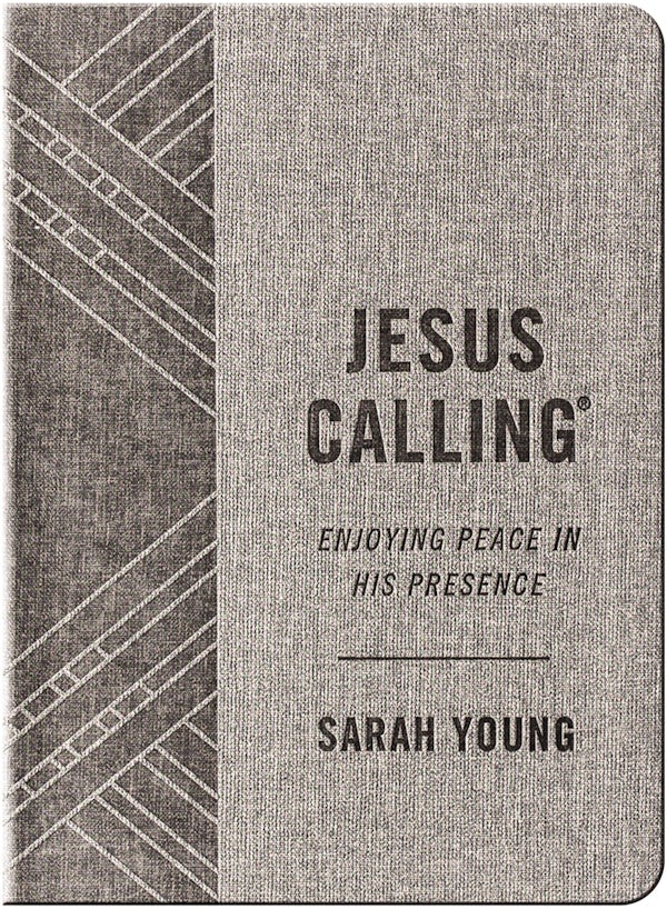 Cover image for Jesus Calling, Textured Gray Leathersoft, with Full Scriptures, isbn: 9781400215294