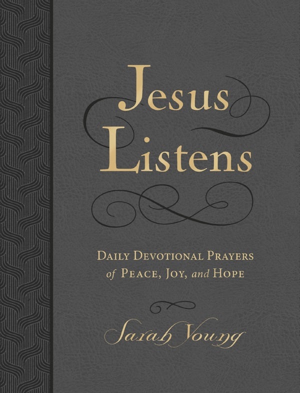 Cover image for Jesus Listens, Large Text Leathersoft, Charcoal, with Full Scriptures, isbn: 9781400249336