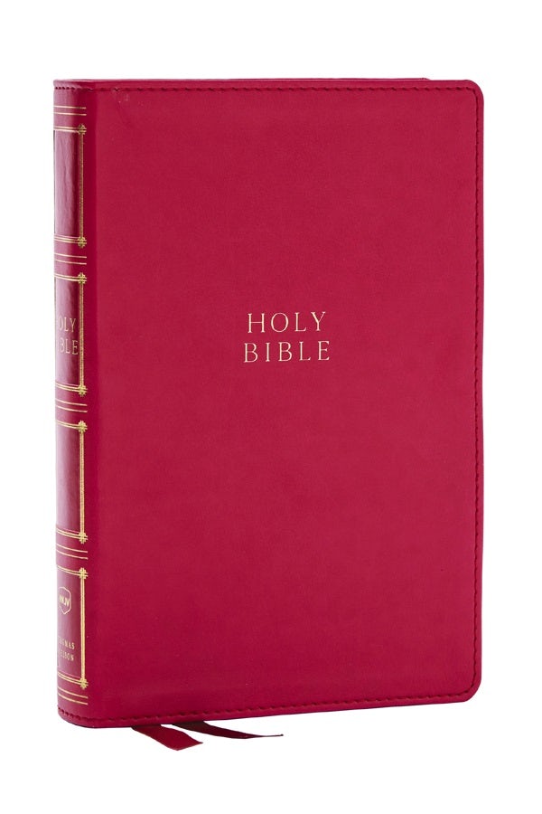 Cover image for Nkjv, Compact Center-Column Reference Bible, Dark Rose Leathersoft, Red Letter, Comfort Print (Thumb Indexed), isbn: 9781400333080