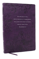 Cover image for Peace of God Bible: Discover and Experience God's Shalom Throughout the Bible (Nkjv, Purple Leathersoft, Red Letter, Comfort Print), isbn: 9781400335015