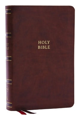 Cover image for Nkjv, Single-Column Reference Bible, Verse-By-Verse, Brown Leathersoft, Red Letter, Comfort Print (Thumb Indexed), isbn: 9781400335213