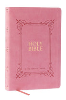 Cover image for KJV Holy Bible: Large Print with 53,000 Center-Column Cross References, Pink Leathersoft, Red Letter, Comfort Print (Thumb Indexed): King James Version, isbn: 9781400341894