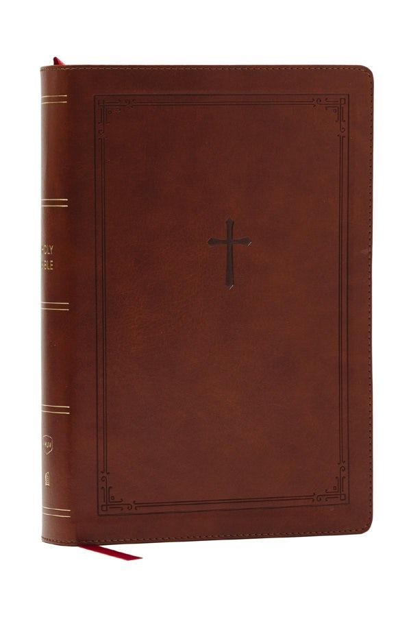 Cover image for NKJV Giant Print End-Of-Verse Reference Bible, Brown Leathersoft, Red Letter, Comfort Print, isbn: 9781400349500