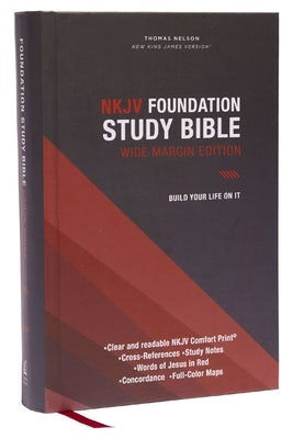 Cover image for NKJV Foundation Study Bible, Wide-Margin, Black Hardcover, Red Letter, isbn: 9781400351015
