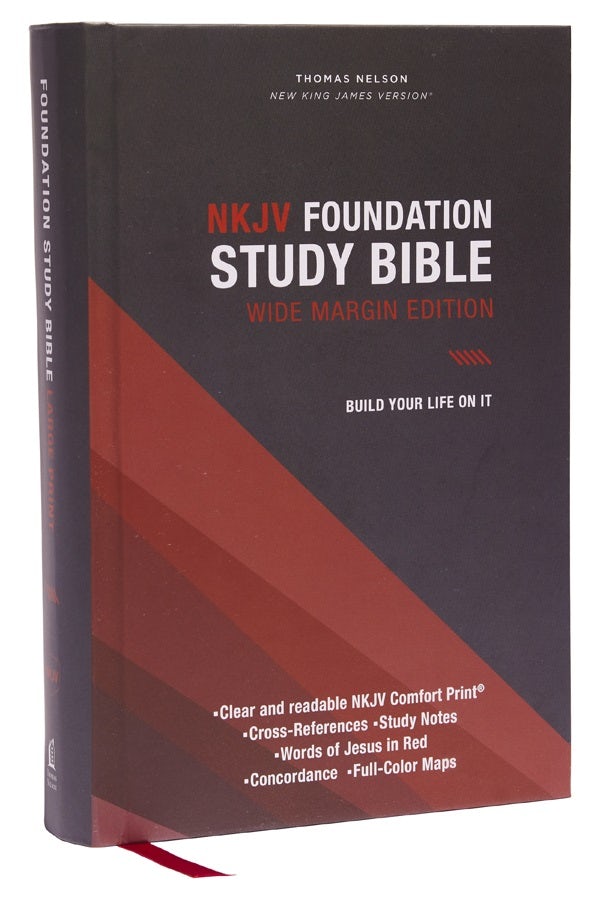 Cover image for NKJV Foundation Study Bible, Wide-Margin, Black Hardcover, Red Letter, isbn: 9781400351015