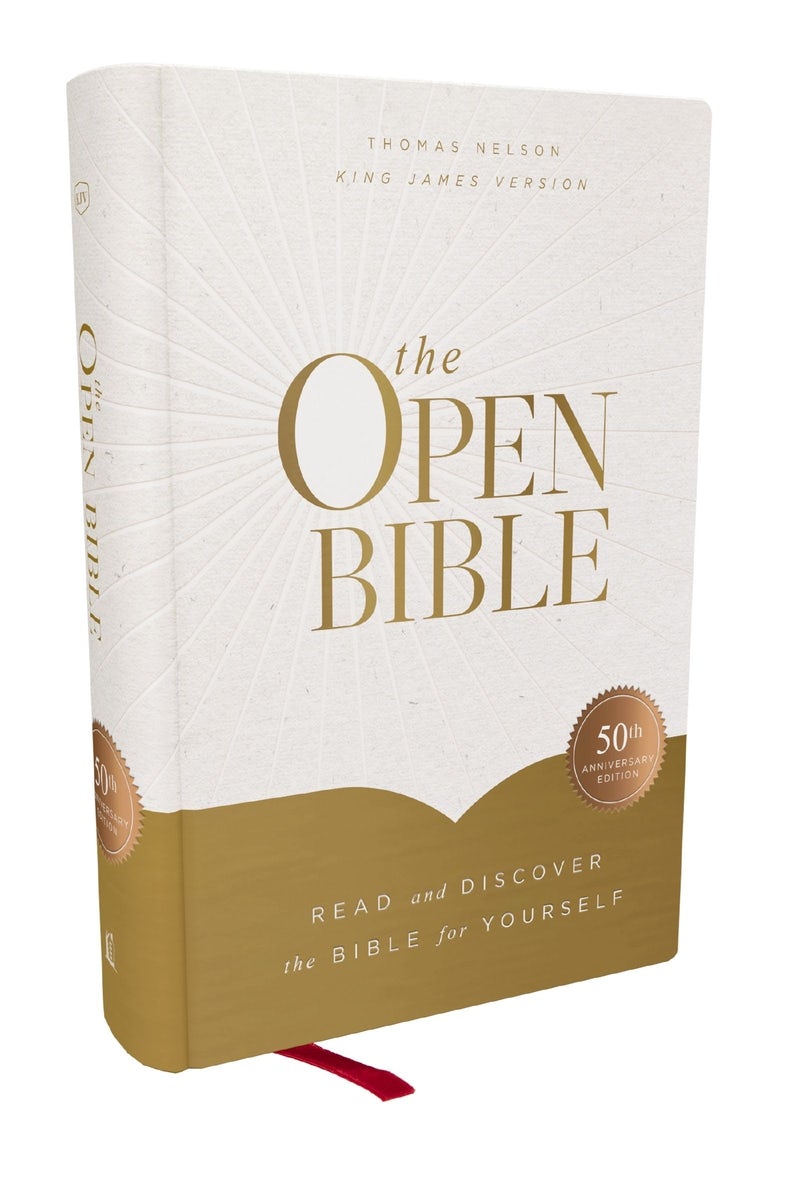 Cover image for The Open Bible: Read and Discover the Bible for Yourself (Kjv, Hardcover, Red Letter, Comfort Print), isbn: 9781400352371