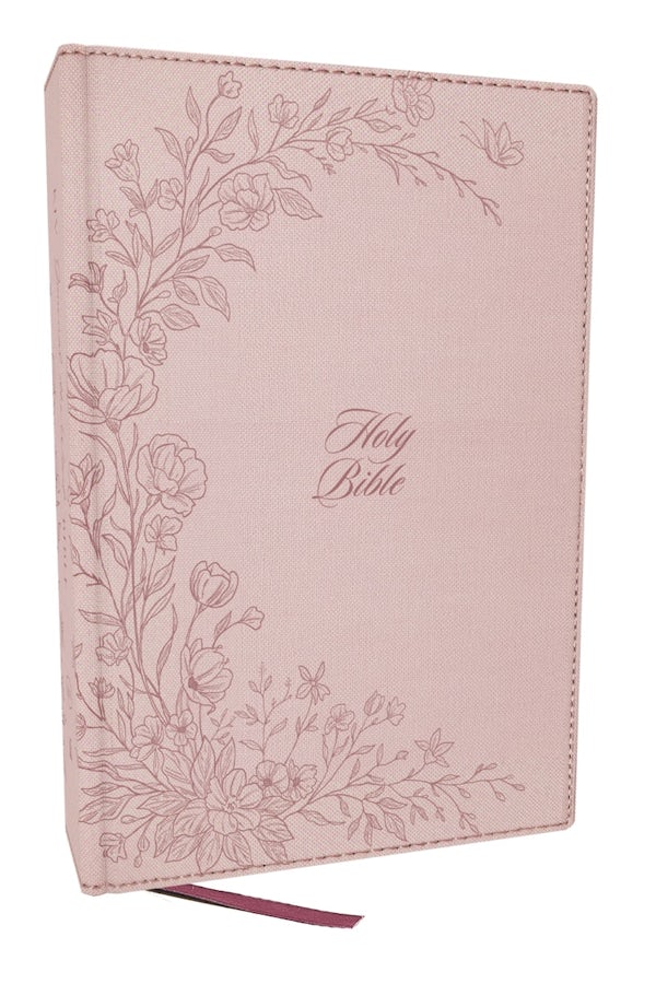 Cover image for KJV Large Print Bible, Journal the Word: Reflect, Journal or Create Art Next to Your Favorite Verses (Pink Cloth Over Board, Red Letter, Comfort Print: King James Version), isbn: 9781400361700