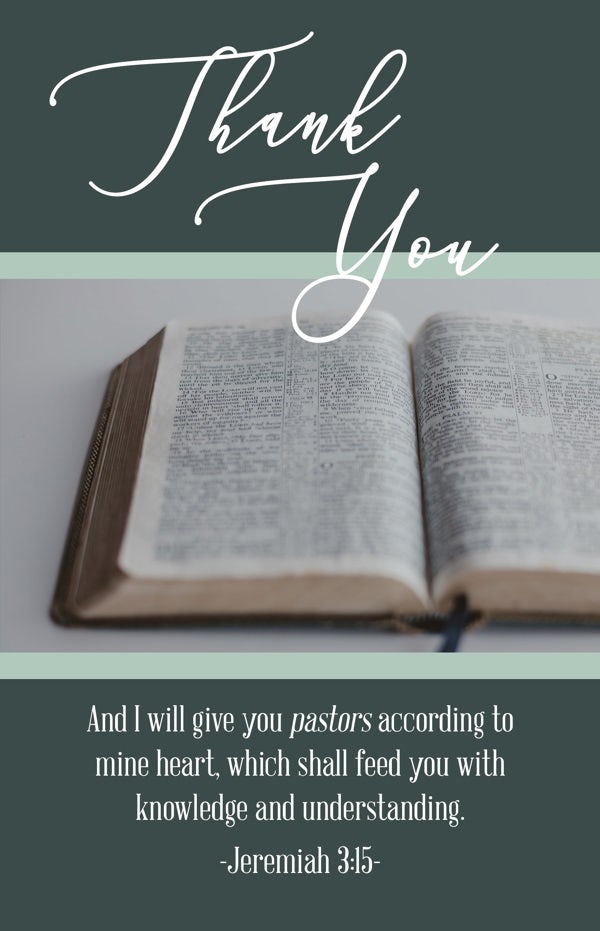Cover image for Pastor Appreciation Bulletin: Thank You (Pkg of 100), isbn: 9781430092261