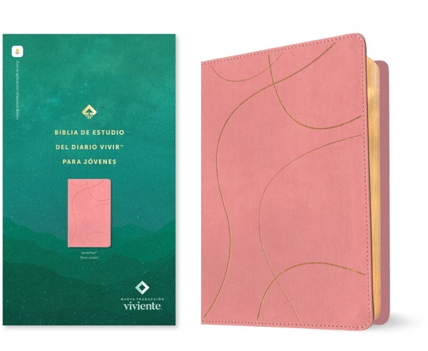 Cover image for Biblia de Estudio del Diario Vivir Para Jóvenes Ntv Con Filament (Sentipiel, Rosa Pastel, Letra Roja), isbn: 9781496429902