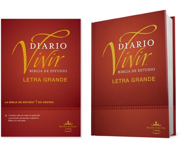 Cover image for Biblia de Estudio del Diario Vivir Rvr60, Letra Grande (Letra Roja, Tapa Dura), isbn: 9781496436665