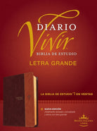 Cover image for Biblia de Estudio del Diario Vivir Rvr60, Letra Grande (Letra Roja, Sentipiel, Café/Café Claro, Índice), isbn: 9781496436719