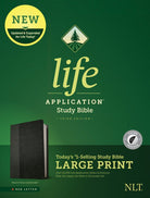 Cover image for NLT Life Application Study Bible, Third Edition, Large Print (Leatherlike, Black/Onyx, Indexed), isbn: 9781496439383