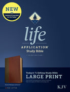 Cover image for KJV Life Application Study Bible, Third Edition, Large Print (Leatherlike, Brown/Mahogany, Red Letter), isbn: 9781496439857