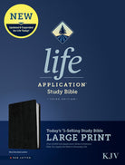Cover image for KJV Life Application Study Bible, Third Edition, Large Print (Bonded Leather, Black, Red Letter), isbn: 9781496439871