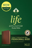 Cover image for NLT Life Application Study Bible, Third Edition, Personal Size (Leatherlike, Brown/Tan, Indexed), isbn: 9781496440082