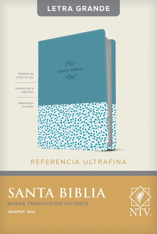 Cover image for Santa Biblia Ntv, Edición de Referencia Ultrafina, Letra Grande (Letra Roja, Sentipiel, Azul), isbn: 9781496445599