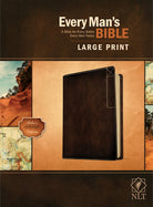Cover image for Every Man's Bible Nlt, Large Print, Deluxe Explorer Edition (Leatherlike, Rustic Brown), isbn: 9781496447906