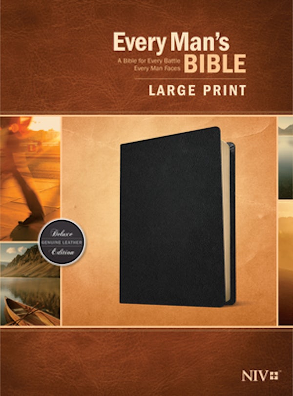 Cover image for Every Man's Bible Niv, Large Print (Genuine Leather, Black), isbn: 9781496447968