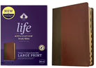 Cover image for NKJV Life Application Study Bible, Third Edition, Large Print (Leatherlike, Brown/Mahogany, Indexed, Red Letter), isbn: 9781496452061