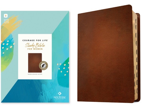 Cover image for NLT Courage for Life Study Bible for Women, Filament Enabled (Genuine Leather, Brown, Indexed), isbn: 9781496452887