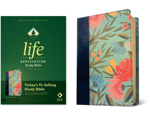Cover image for NLT Life Application Study Bible, Third Edition (Leatherlike, Teal Floral, Red Letter), isbn: 9781496455277