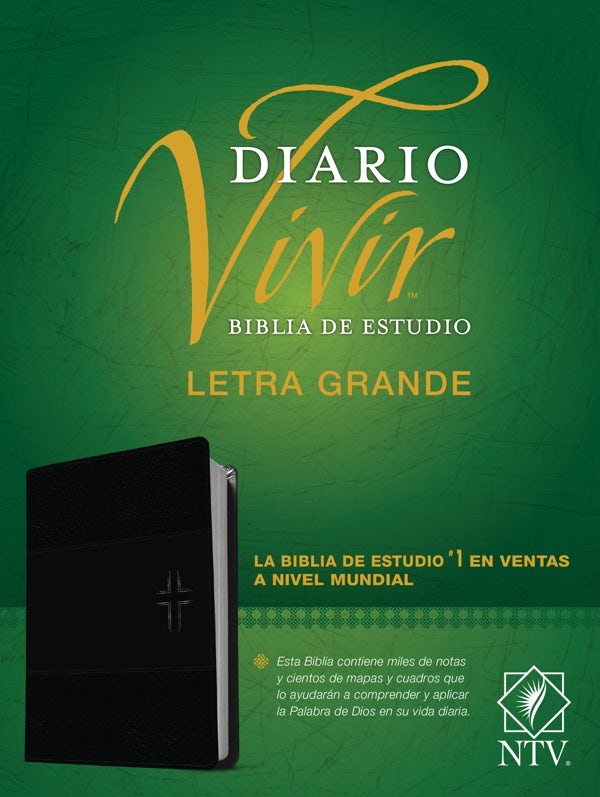 Cover image for Biblia de Estudio del Diario Vivir Ntv, Letra Grande (Sentipiel, Negro/Ónice, Letra Roja), isbn: 9781496455741