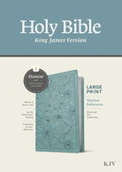 Cover image for KJV Large Print Thinline Reference Bible, Filament Enabled (Leatherlike, Floral Leaf Teal, Red Letter), isbn: 9781496460851