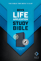 Cover image for NLT Boys Life Application Study Bible, Tutone (Leatherlike, Blue/Neon/Glow, Indexed), isbn: 9781496461452