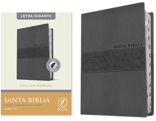 Cover image for Santa Biblia Ntv, Edición Manual, Letra Gigante (Sentipiel, Gris, Índice, Letra Roja), isbn: 9781496466037