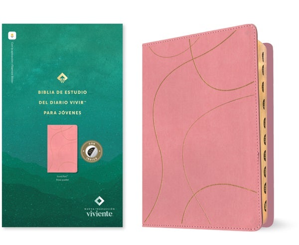 Cover image for Biblia de Estudio del Diario Vivir Para Jóvenes Ntv Con Filament (Sentipiel, Rosa Pastel, Índice, Letra Roja), isbn: 9781496476968